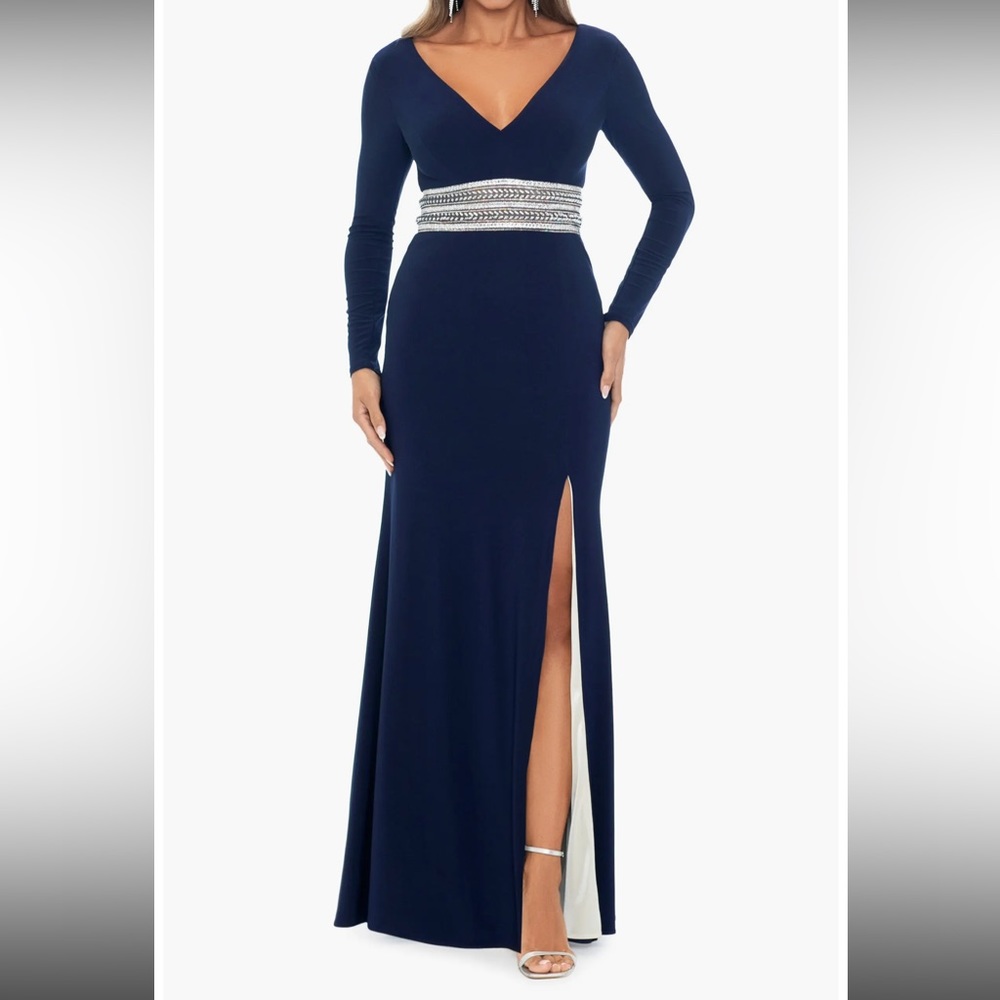 XSCAPE formal navy blue dress 14